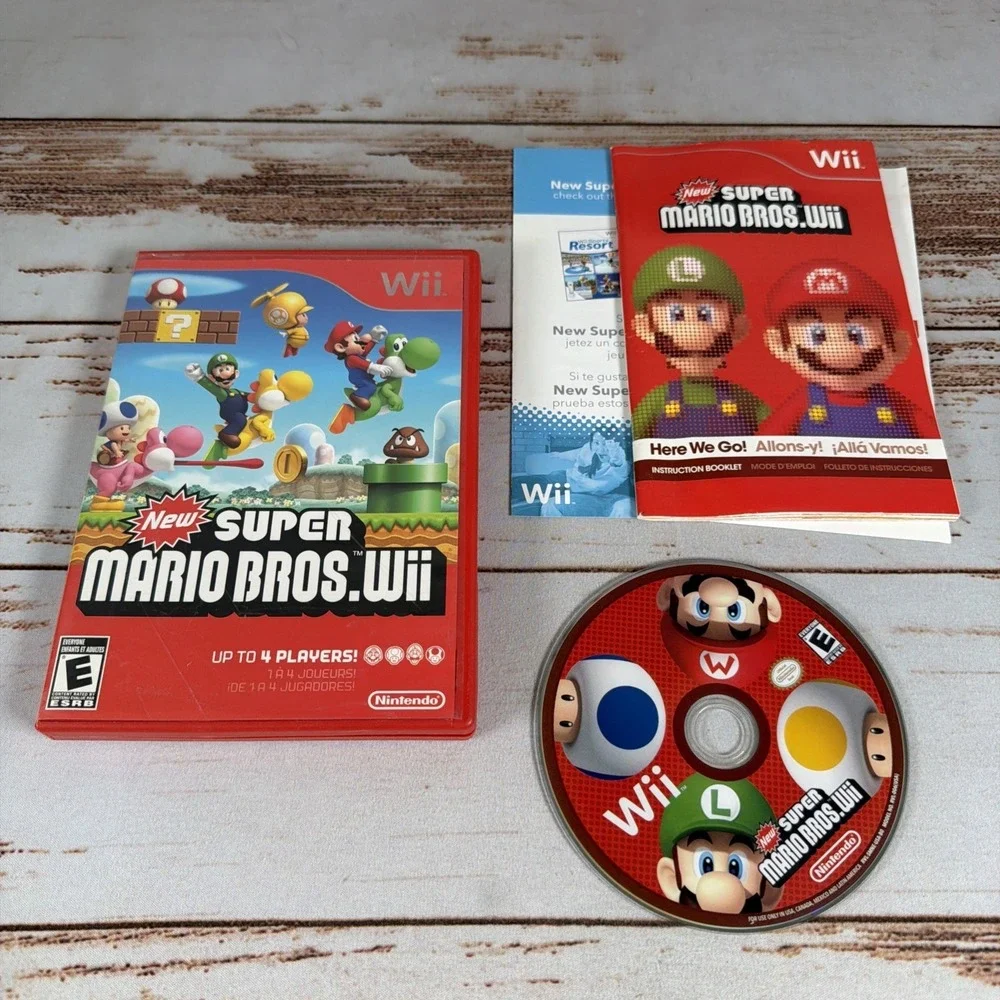 Nintendo Wii New Super Mario Bros Complete Resurfaced